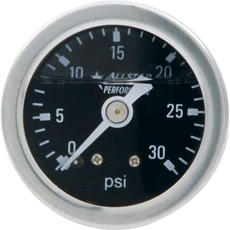 Allstar Performance Allstar Performance ALL80202 1.5 in. Dia. 0-30 PSI Liquid Filled Pressure Gauge ALL80202